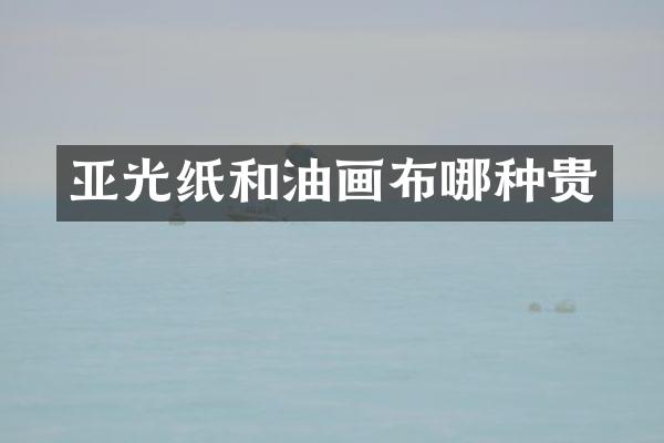 亚光纸和油画布哪种贵
