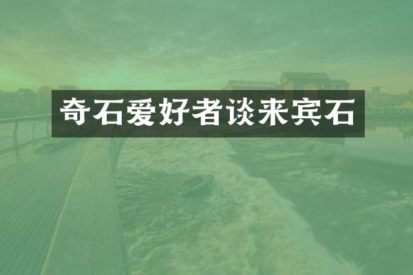奇石爱好者谈来宾石