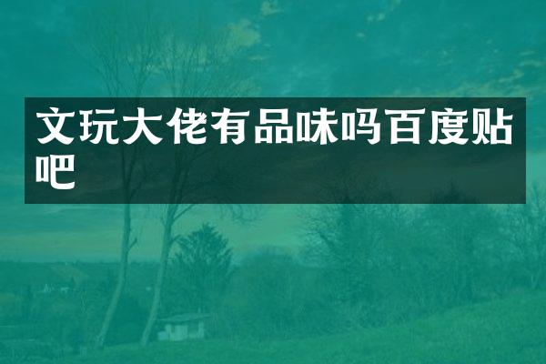 文玩大佬有品味吗百度贴吧