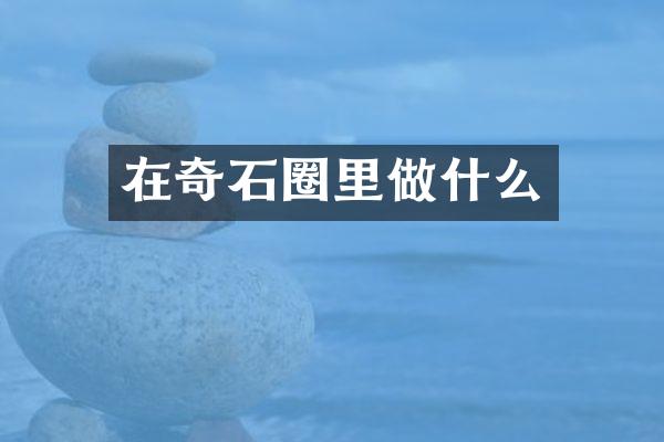 在奇石圈里做什么