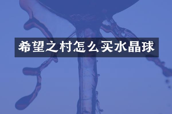 希望之村怎么买水晶球