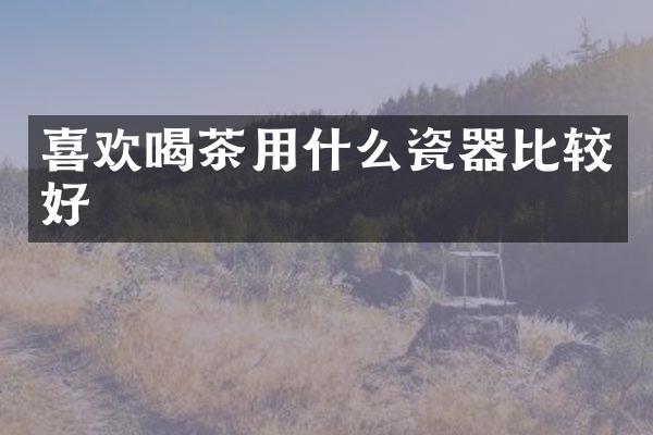喜欢喝茶用什么瓷器比较好
