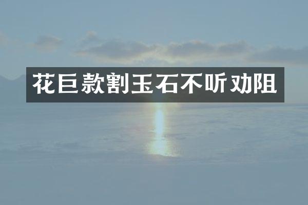花巨款割玉石不听劝阻