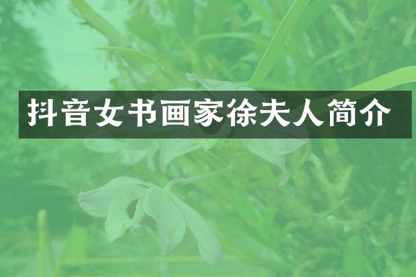 抖音女书画家徐夫人简介