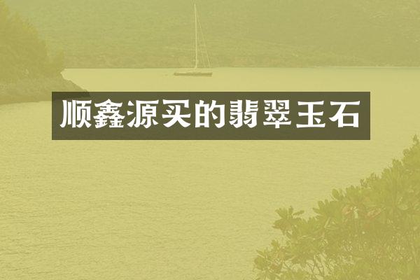 顺鑫源买的翡翠玉石