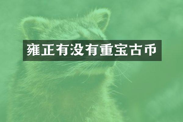雍正有没有重宝古币
