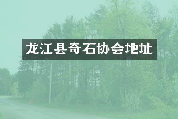 龙江县奇石协会地址