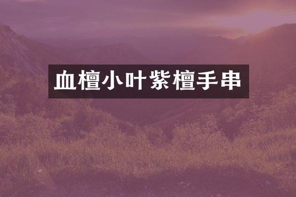 血檀小叶紫檀手串