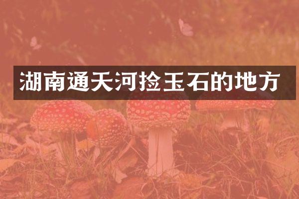 湖南通天河捡玉石的地方