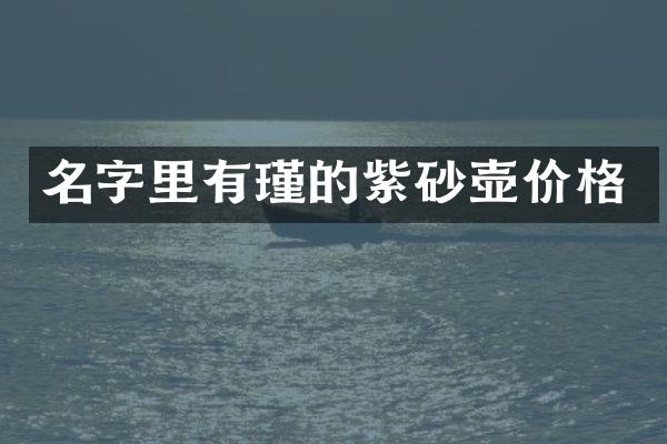 名字里有瑾的紫砂壶价格