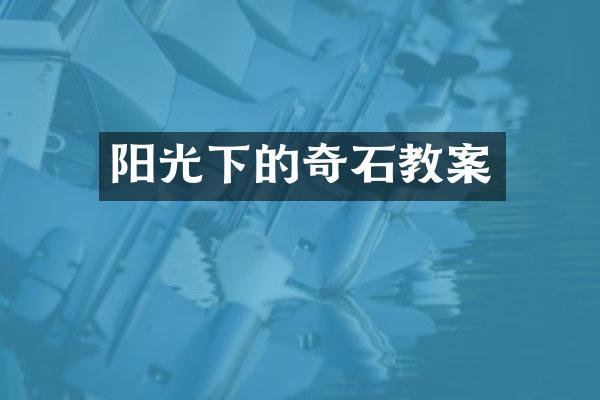 阳光下的奇石教案
