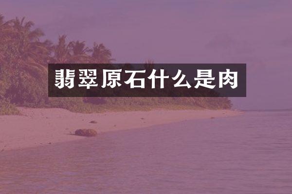 翡翠原石什么是肉