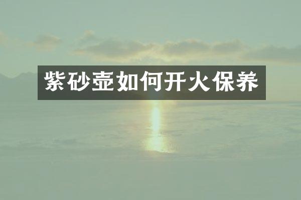 紫砂壶如何开火保养