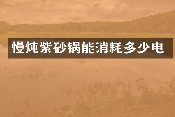 慢炖紫砂锅能消耗多少电