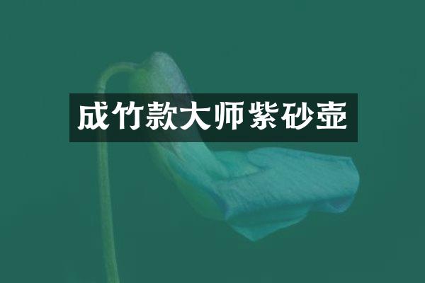 成竹款大师紫砂壶