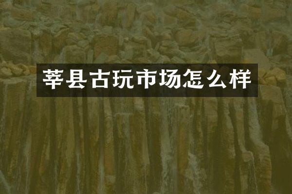 莘县古玩市场怎么样