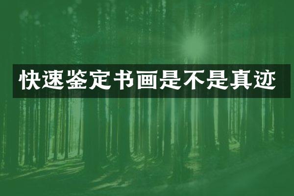 快速鉴定书画是不是真迹