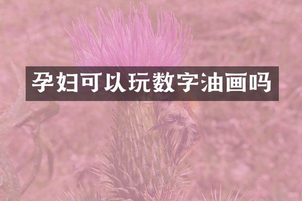 孕妇可以玩数字油画吗