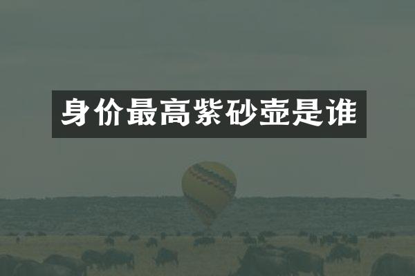 身价最高紫砂壶是谁