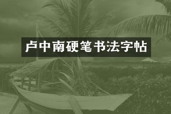卢中南硬笔书法字帖