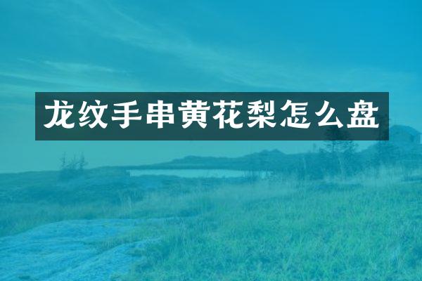 龙纹手串黄花梨怎么盘