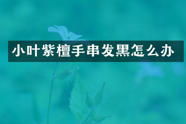 小叶紫檀手串发黑怎么办