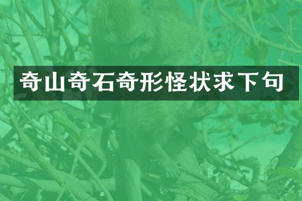 奇山奇石奇形怪状求下句