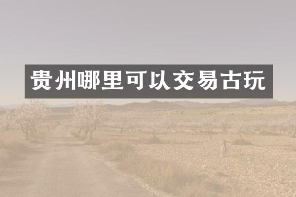 贵州哪里可以交易古玩