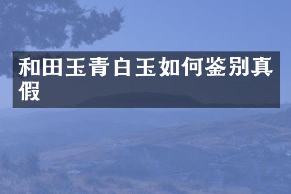 和田玉青白玉如何鉴别真假