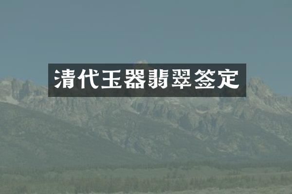 清代玉器翡翠签定