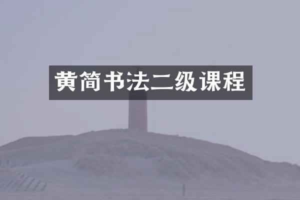 黄简书法二级课程