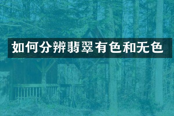 如何分辨翡翠有色和无色