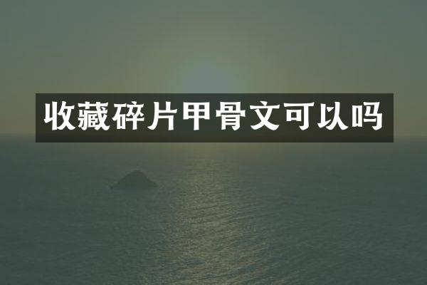 收藏碎片甲骨文可以吗