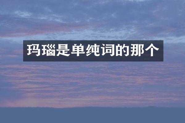 玛瑙是单纯词的那个