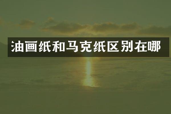 油画纸和马克纸区别在哪