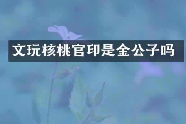 文玩核桃官印是金公子吗