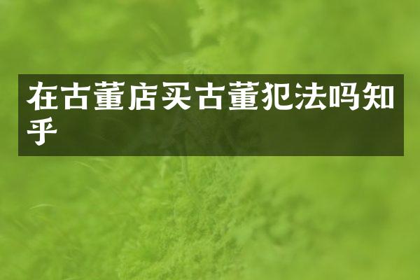 在古董店买古董犯法吗知乎