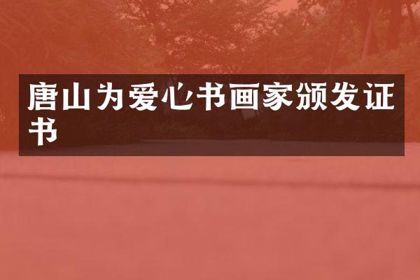 唐山为爱心书画家颁发证书
