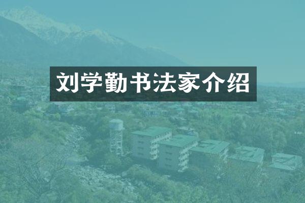 刘学勤书法家介绍