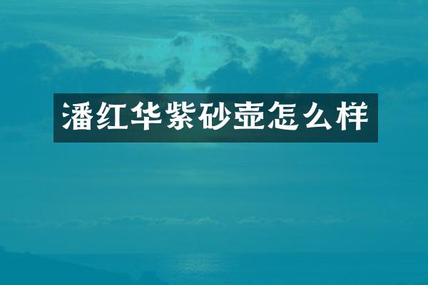 潘红华紫砂壶怎么样