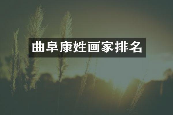 曲阜康姓画家排名