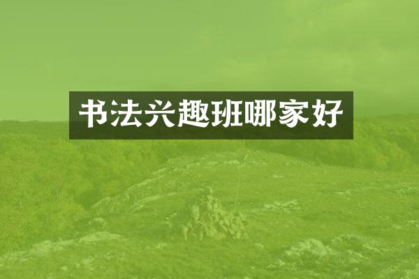 书法兴趣班哪家好