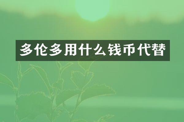 多伦多用什么钱币代替