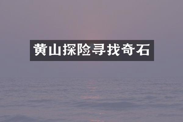 黄山探险寻找奇石
