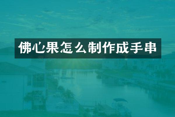 佛心果怎么制作成手串