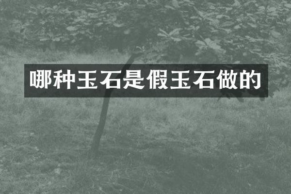 哪种玉石是假玉石做的