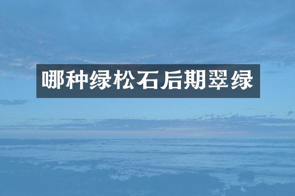 哪种绿松石后期翠绿