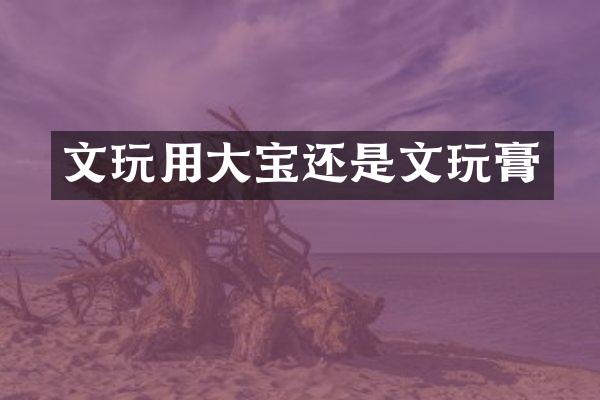 文玩用大宝还是文玩膏
