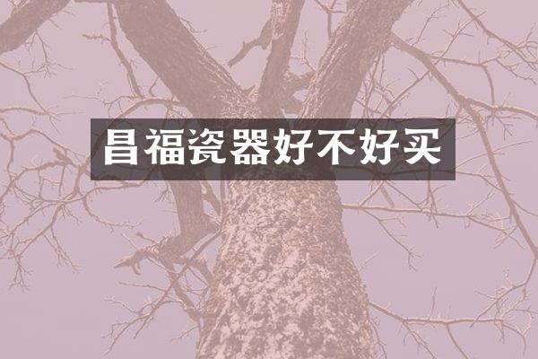 昌福瓷器好不好买