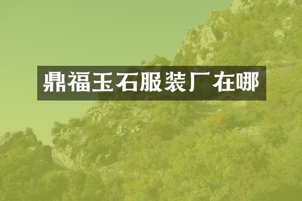 鼎福玉石服装厂在哪